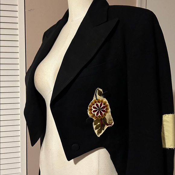 Women's Black Tailcoat Jacket wool blend black - Picture 12 of 17